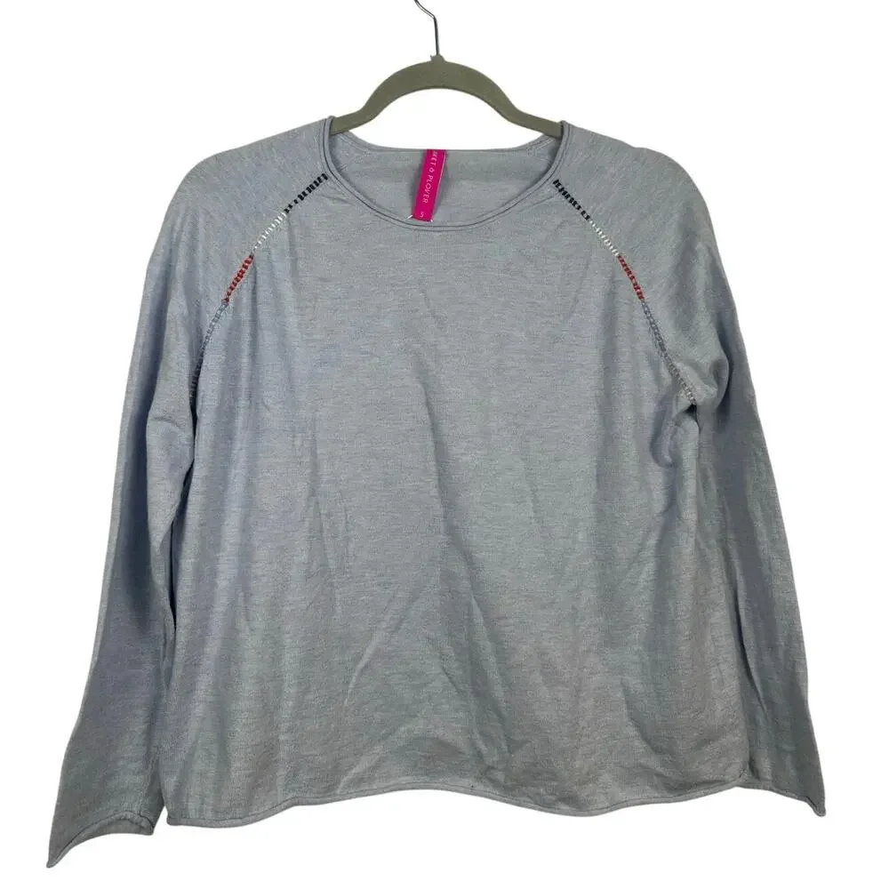 Zaket & Plover Blue Long Sleeve Light Weight Sweater Size Small NWOT Silk Cotton